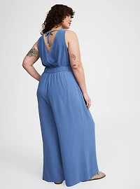 Surplice Wide Leg Jumpsuit