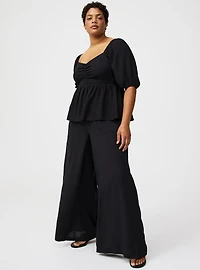 High-Rise Pull-On Wide-Leg Pant