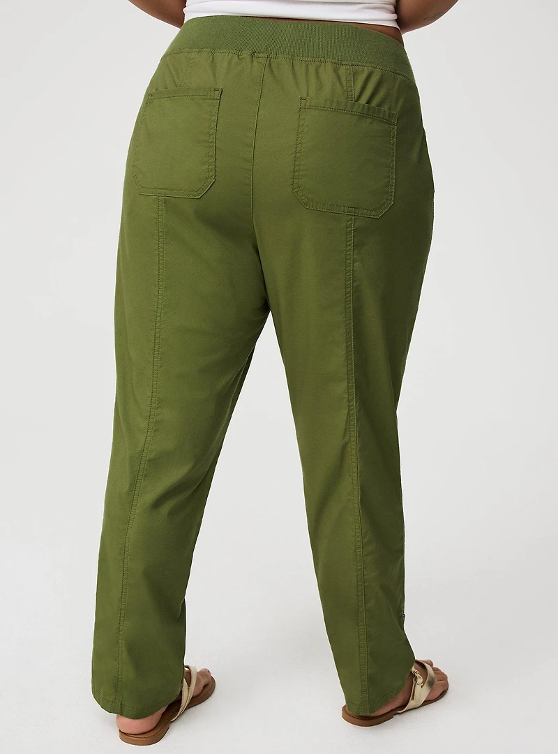 Pull-On Convertible Poplin Crop Pant