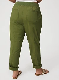 Pull-On Convertible Poplin Crop Pant