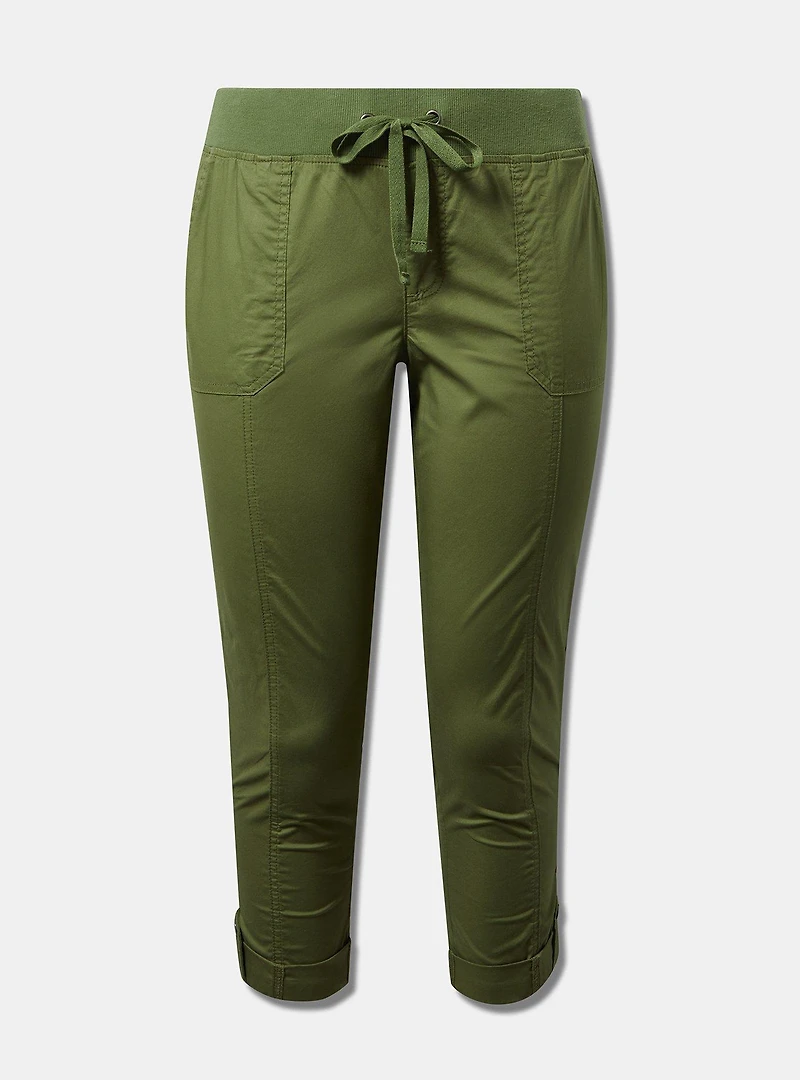 Pull-On Convertible Poplin Crop Pant