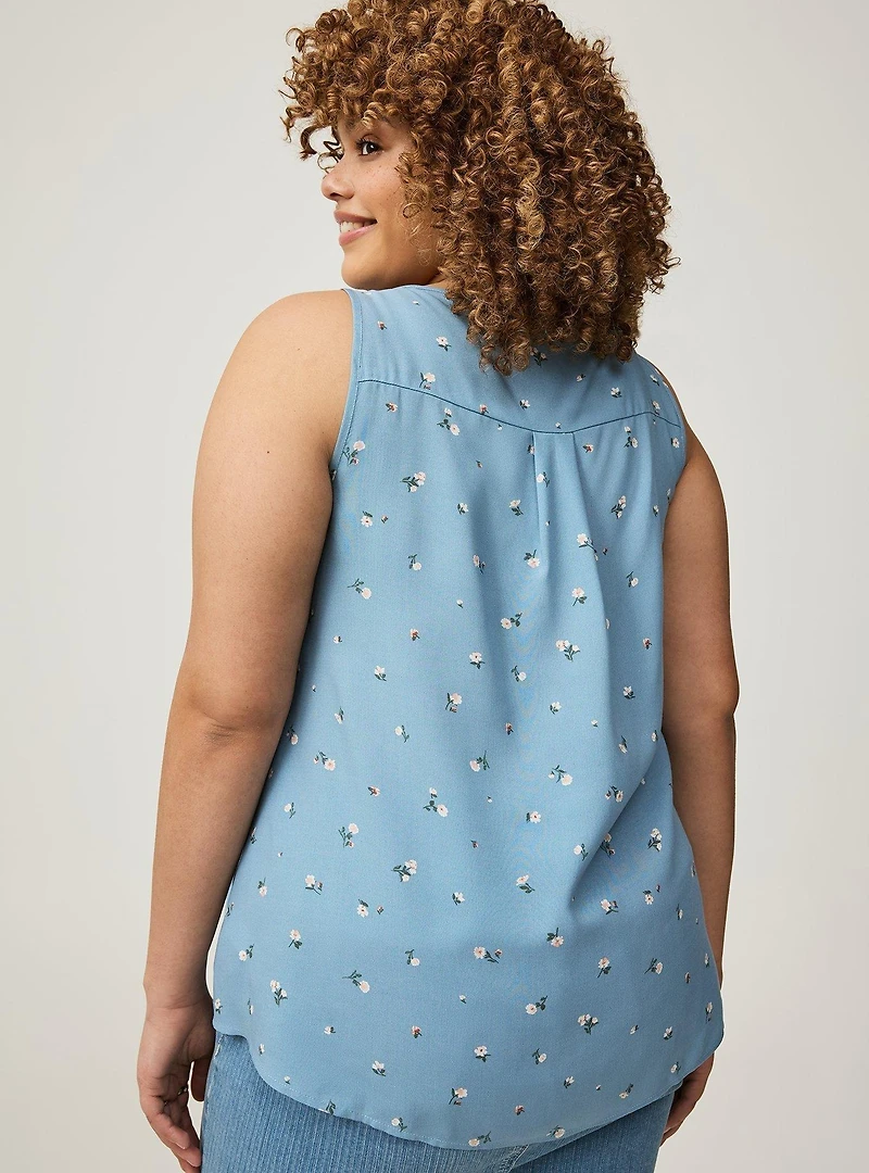 Hi-Low Challis Tank Top