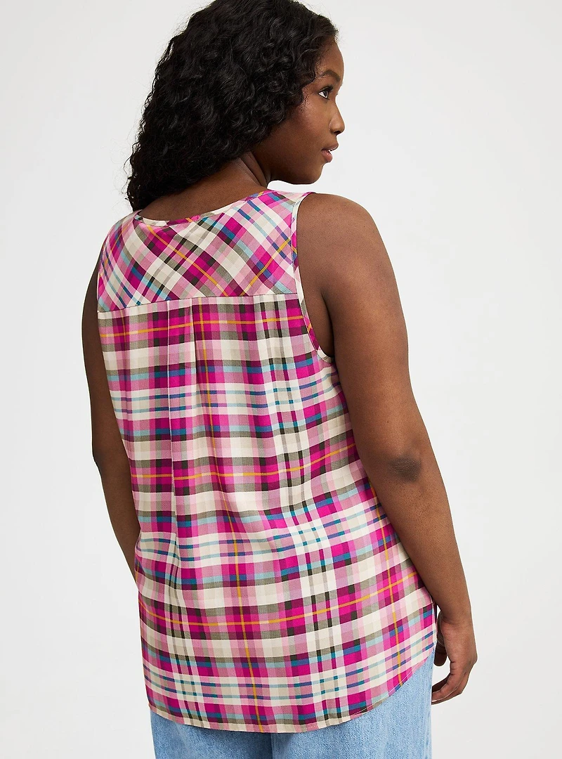 Hi-Low Challis Tank Top