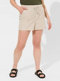 Pull-On High-Rise Poplin Yacht Short