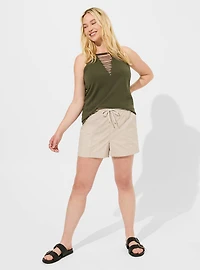 Pull-On High-Rise Poplin Yacht Short