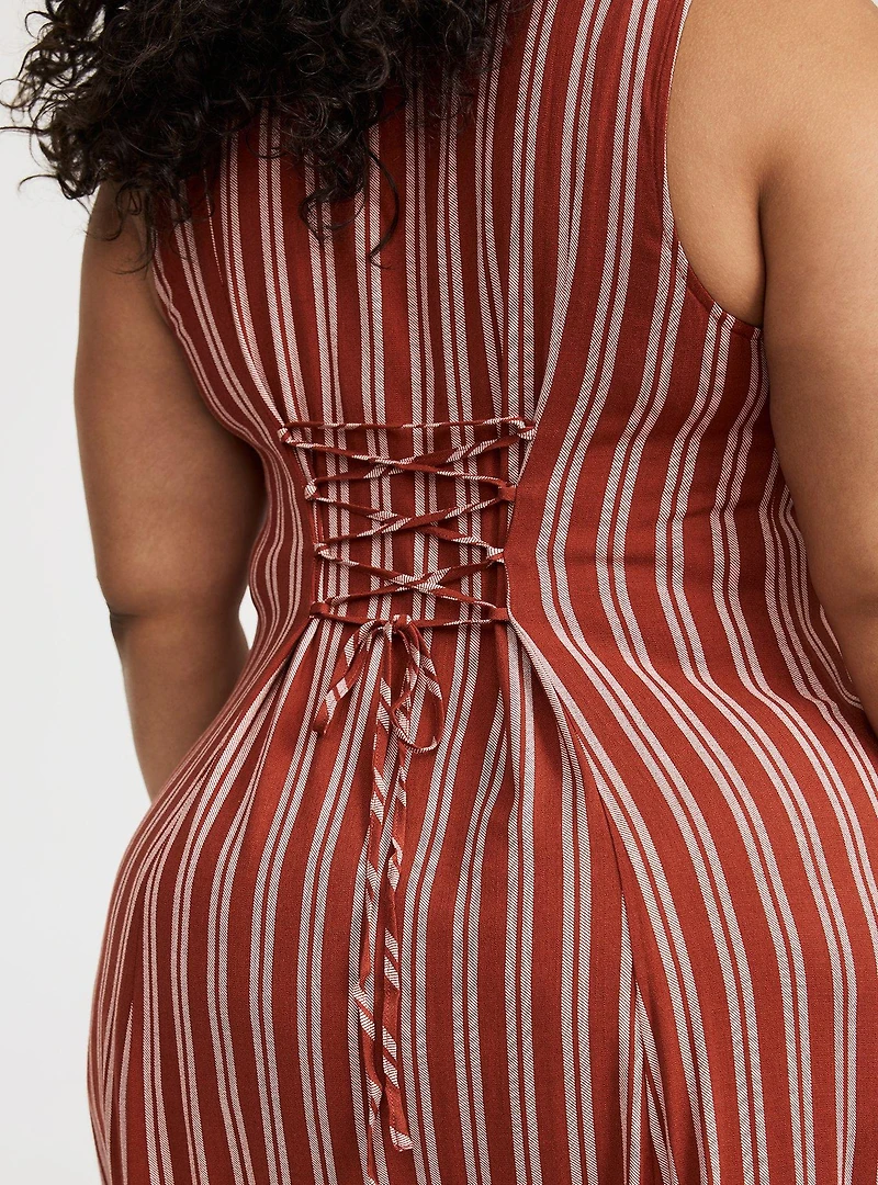 Lace-Up Back Maxi Dress