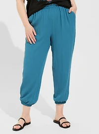 Pull-On Washable Gauze High Rise Jogger