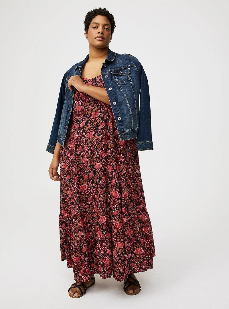 Tiered Trapeze Maxi Dress