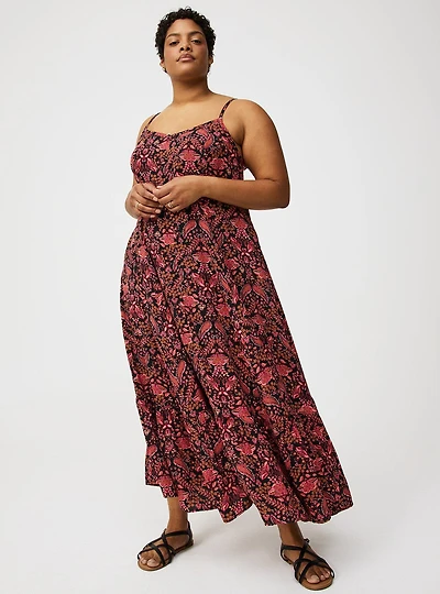 Tiered Trapeze Maxi Dress