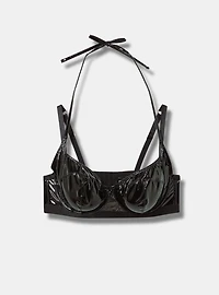 Patent Pleather Strapless Underwire Bra