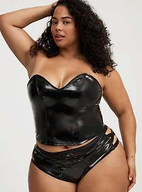 Patent Leather Pointed Cup Bustier