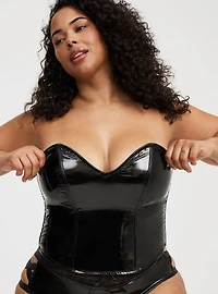 Patent Leather Pointed Cup Bustier