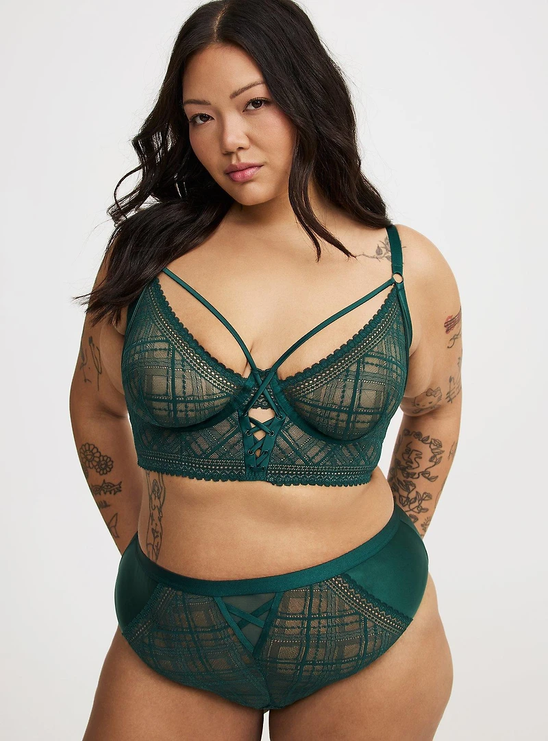 Dark Debutante Lace-Up Underwire Bra