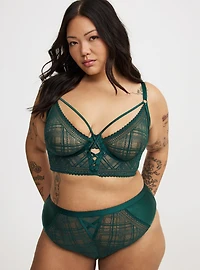 Dark Debutante Lace-Up Underwire Bra