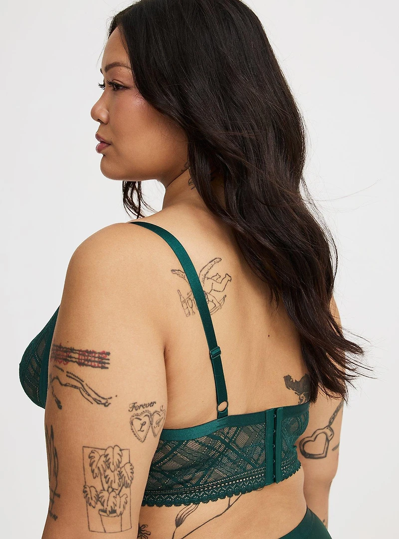 Dark Debutante Lace-Up Underwire Bra