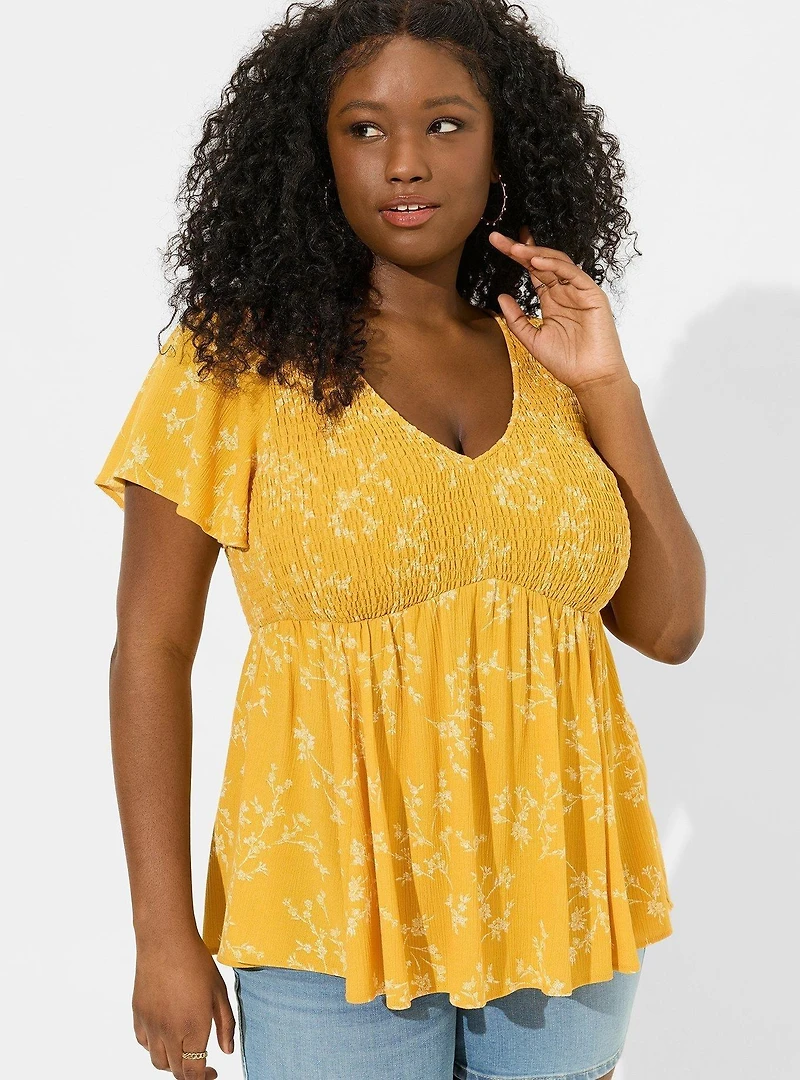 Smocked Babydoll Top