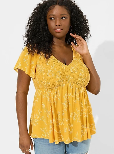 Smocked Babydoll Top