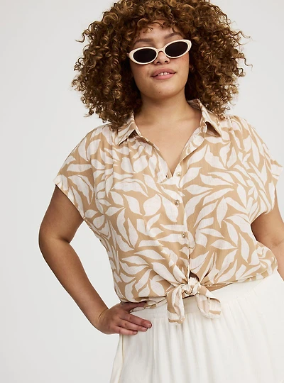 Crinkle Gauze Dolman Shirt