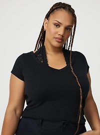 2-Fer Lace Halter-Neck Tee