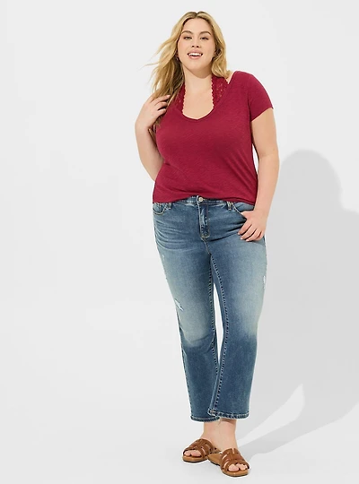 2-Fer Lace Halter-Neck Tee