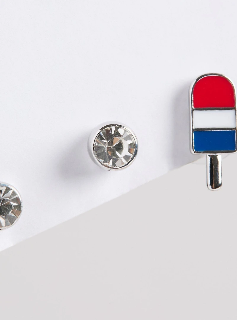 Star And Popsicle Stud Earring Set
