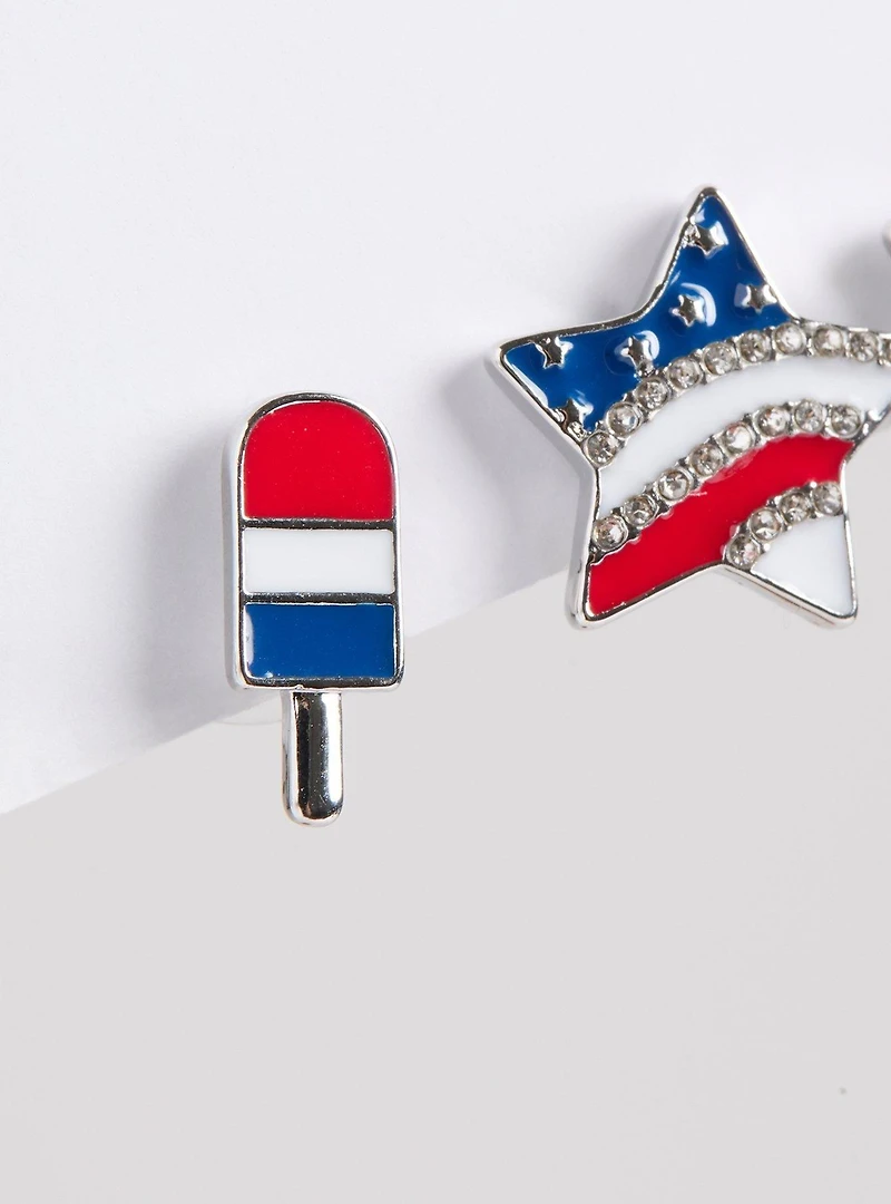 Star And Popsicle Stud Earring Set