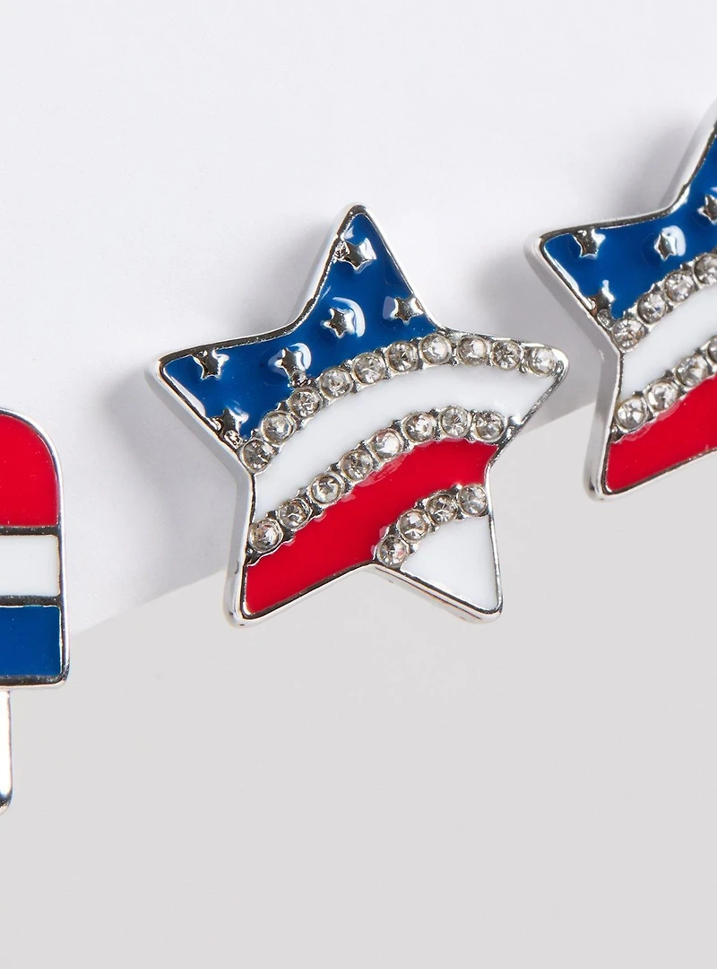 Star And Popsicle Stud Earring Set