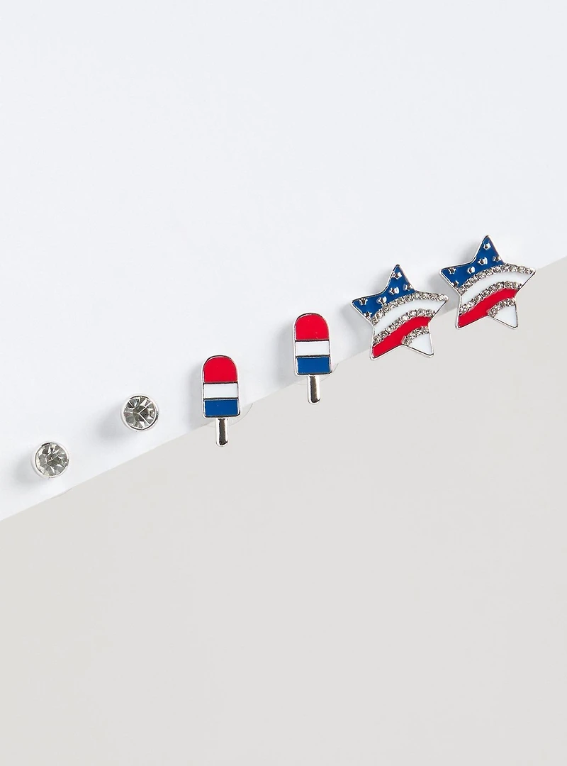 Star And Popsicle Stud Earring Set