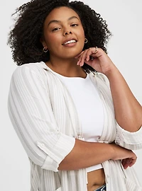 Washable Gauze Hooded Kimono