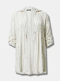 Washable Gauze Hooded Kimono