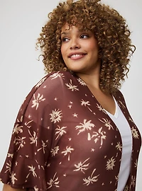 Mesh Ruffle Sleeve Kimono
