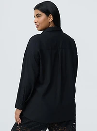 Drop-Shoulder Button-Down Shirt