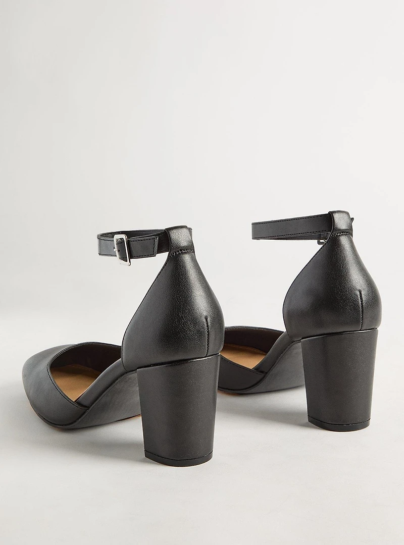 Block Heel D'Orsay Pumps (WW)