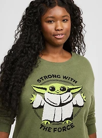 Lucas Grogu Crossback Pullover Sweater