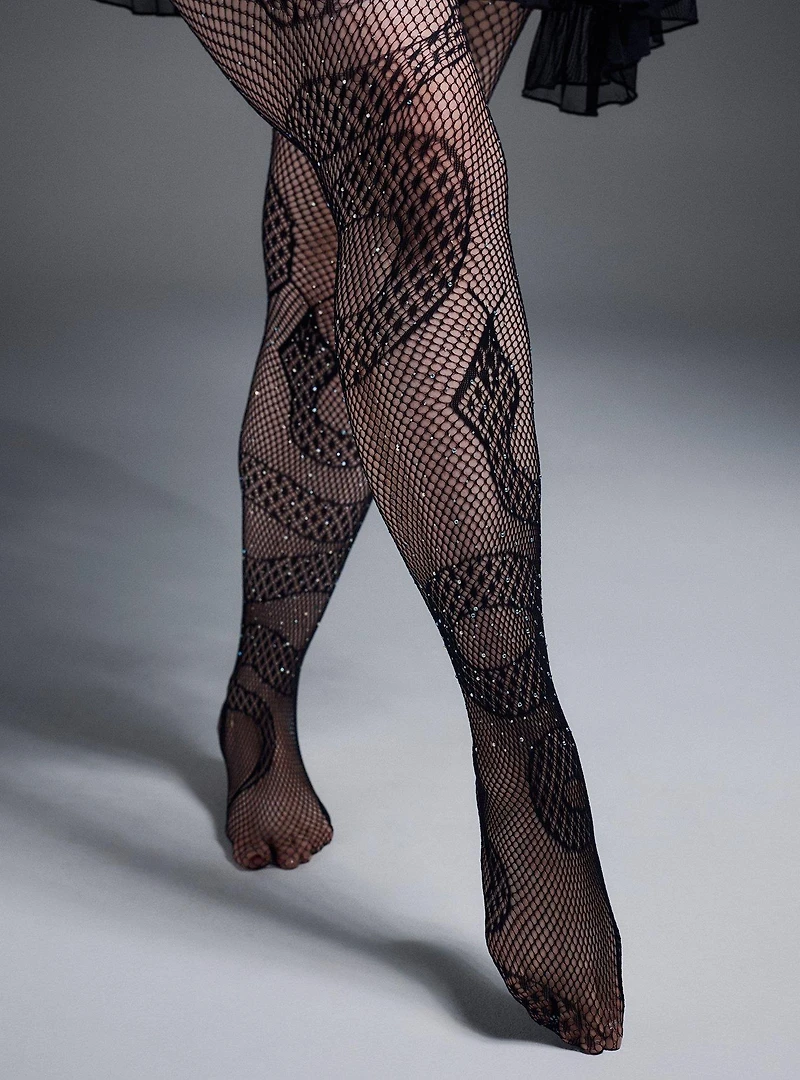 Snake Fishnet Tights