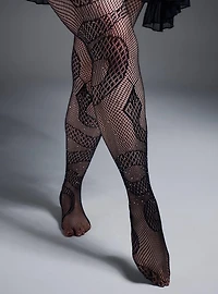 Snake Fishnet Tights