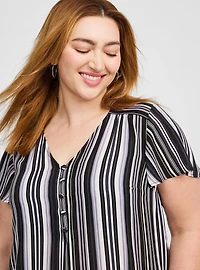 Harper Georgette Pullover Flutter Sleeve Blouse