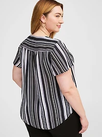 Harper Georgette Pullover Flutter Sleeve Blouse