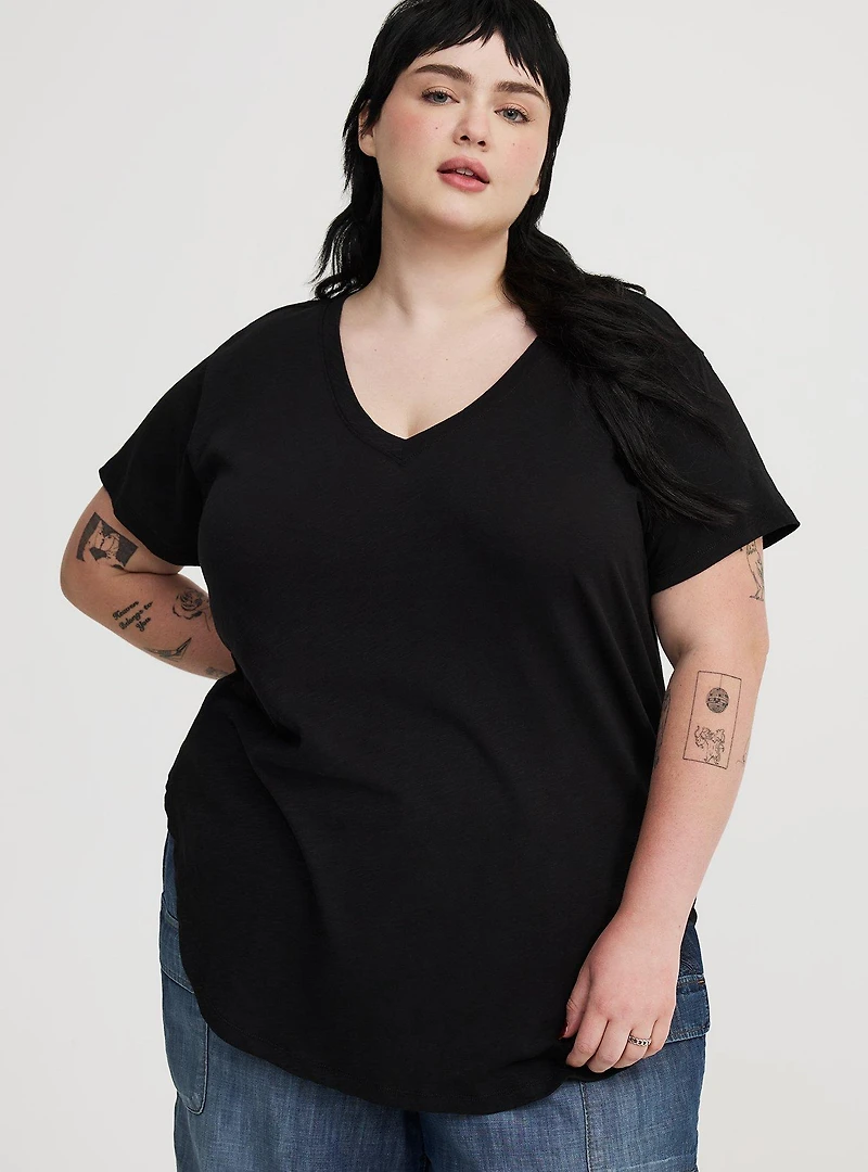 Heritage Slub V-Neck Side Slit Tee