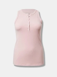 Super Soft Rib Snap Front High Neck Tank