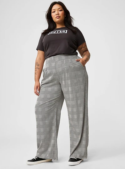 Wide Leg Stretch Challis High-Rise Pant