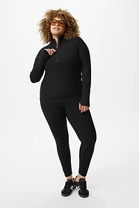 Performance Rib Long Sleeve Mock Neck Zip Pullover