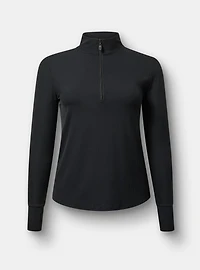 Performance Rib Long Sleeve Mock Neck Zip Pullover