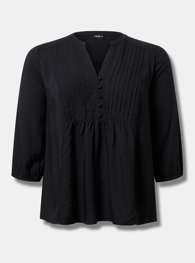 Long Sleeve Pleated Blouse
