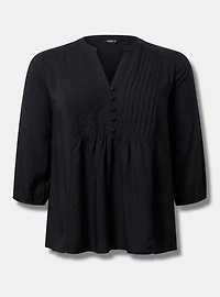Long Sleeve Pleated Blouse