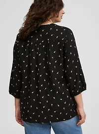 Long Sleeve Pleated Blouse