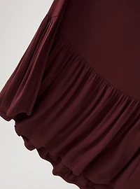 Maxi Flutter-Sleeve Tiered Dress