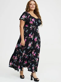 Flutter Sleeve Tiered Maxi Dress