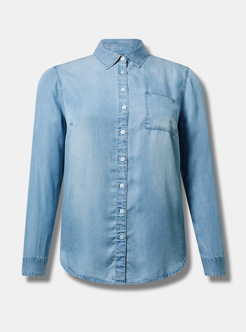 Lizzie Tencel Button-Up Shirt