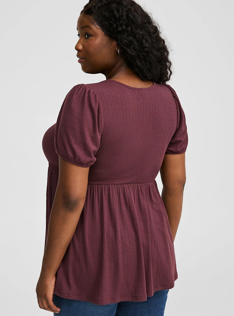 Textured Jersey Sweetheart Babydoll Tee